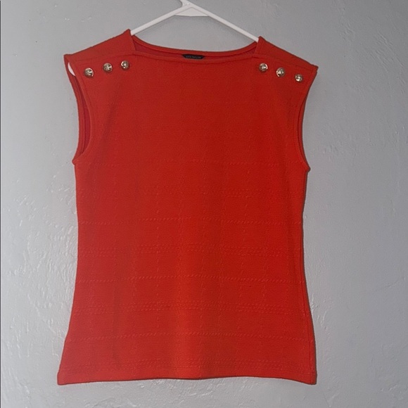 Ann Taylor Orange Sleeveless Embellished Muscle Tee 116 - Picture 1 of 7